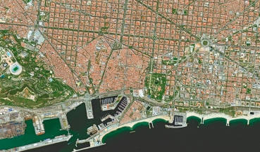 Satellitenbild Puzzle Barcelona - 1000 Teile