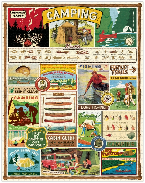 Cavallini Vintage Puzzle Camping, 1000 Teile