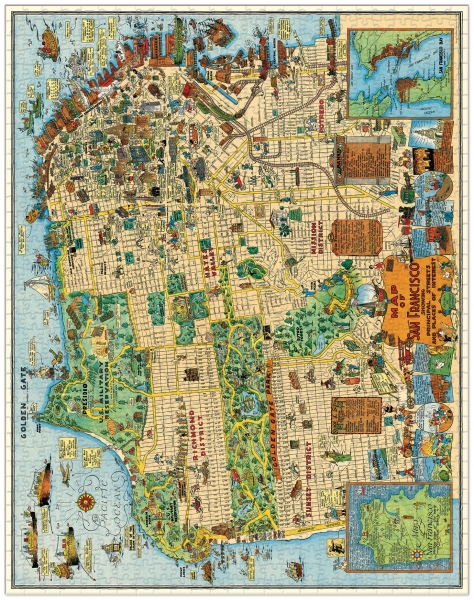 Cavallini Vintage Puzzle San Francisco, 1000 Teile